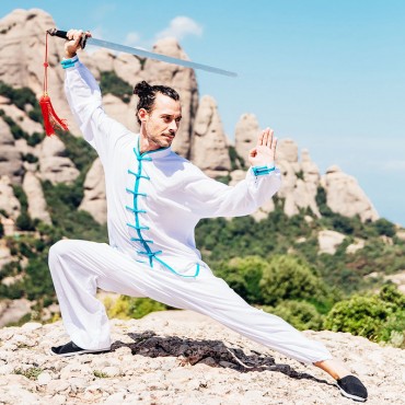 spada cinese Jian doppio taglio kungFu TaiChi Wushu con decorazioni