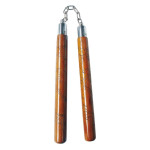 nunchaku legno tondo con catena incisione drago