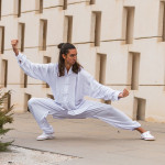 pantaloni bianchi tai chi morbidi e leggeri