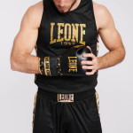 canottiera boxing Leone Sport linea DNA colore nero inserti oro