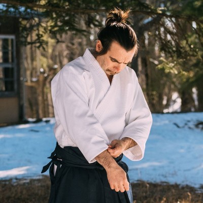 giacca per aikido bianca FUJIMAE allenamento