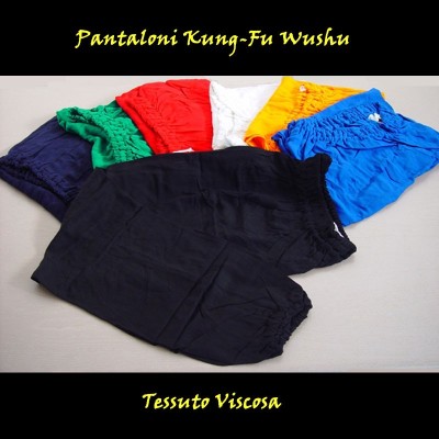 Pantaloni KungFu Wushu Taichi viscosa nera